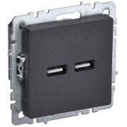 Розетка BRITE USB A+A 3.1А РЮ10-1-БрЧ механизм черн. IEK BR-U21-D31-K02