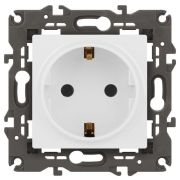 Розетка 1-м СП Эра Elegance 14-2101-01 16А IP20 16AX 250В 2P+E Schuko бел. Эра Б0034264