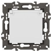 Розетка 1-м СП Эра Elegance 14-2103-01 16А IP20 16AX 250В 2P+E Schuko защ. шторки с крышкой бел. Эра Б0034278